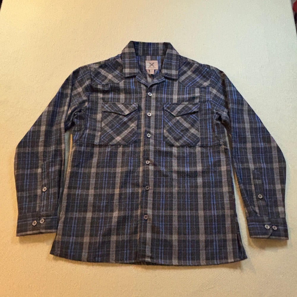 NWT Vertx Canyon Valley Flannel Shirt Mens M Blue Plaid Concealed Carry Tactical